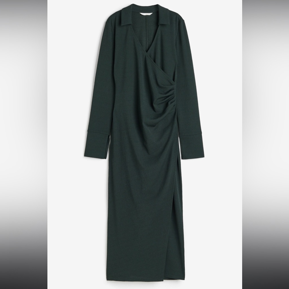 H&M Wrap Jersey dress in Green Small NWT
